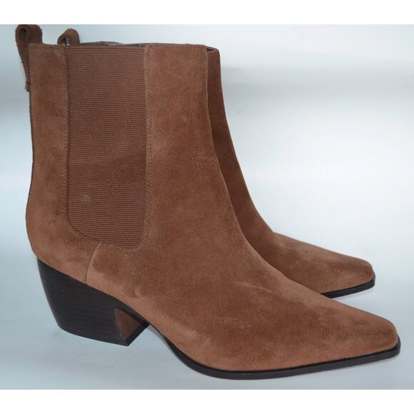 Sarto Vianca Western Suede Bootie Heel Size 10 - Picture 1 of 8